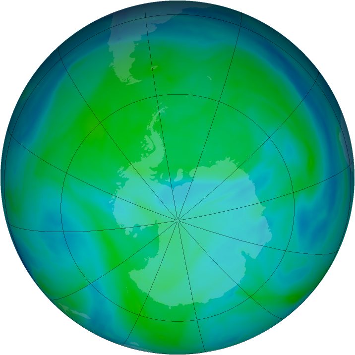 Antarctic ozone map for 23 December 2006
